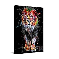 Startonight Canvas Wall Art - Lion in Colors - Decoration Artwork Ready to Hang for Living Room Big Picture Home Wall Decor Print Modern and Contemporary Painting 32
