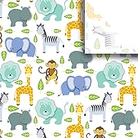 Jillson Roberts 24 Sheet-Count Premium Printed Tissue Paper Available in 15 Different Designs, Baby Shower Zoo