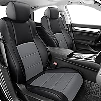 Custom Fit Car Seat Cover for Select 2018 2019 2020 2021 2022 Honda Accord EX-L, Touring, Sport, EX, Hybrid - Full Set with Water-Resistant Breathable Microfiber Leather (Black and Grey)