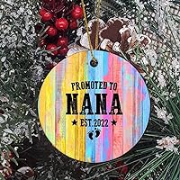 Promoted to Nana Personalzied Tree Decoration Personalized Christmas Ornament for Girl Baptized Ornament Keepsake Christening Gift for Girls Boys Godmother Pendant Souvenir Ornaments.