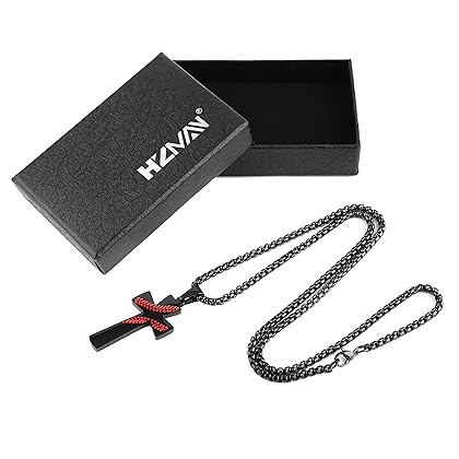 HZMAN To My Son, Baseball Cross Necklace I CAN DO ALL THINGS Bible Verse Stainless Steel Necklace Christmas Birthday Gift from Mom Dad