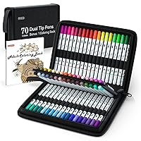 ParKoo Dual Brush Marker Pens for Coloring Books, 60 Colors Artist Fine and  Brush Tip Coloring Markers for Journaling Kid Adult Drawing Note Taking