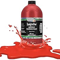Hot Tamale Red Acrylic Ready to Pour Pouring Paint - Premium 32-Ounce Pre-Mixed Water-Based - for Canvas, Wood, Paper, Crafts, Tile, Rocks and More
