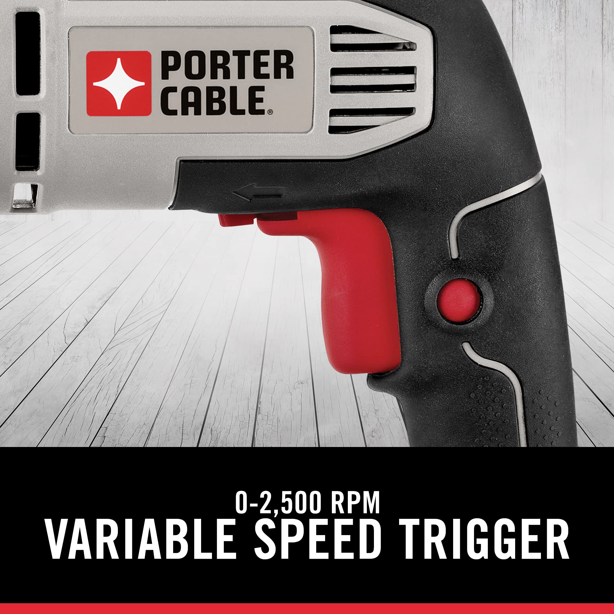PORTER-CABLE Corded Drill, Variable Speed, 6-Amp, 3/8-Inch (PC600D)