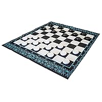 4Fun Jumbo Checkers Set | Giant Checkers Game | Indoor/Outdoor Checkers | Outdoor Board Game