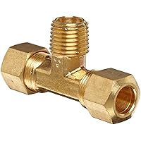 Anderson Metals - 50072-0604 Brass Tube Fitting, Tee, 3/8