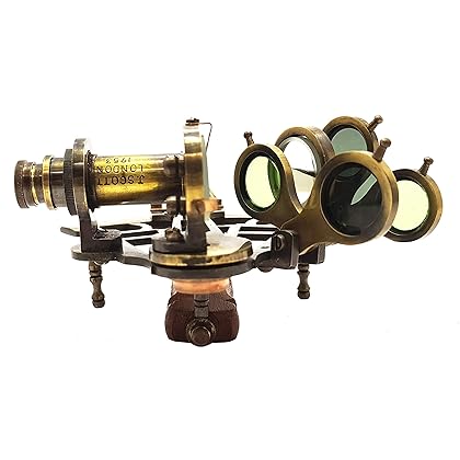 Brass Nautical Sextant Brass Navigation Instrument Sextante Navegacion Marine Sextant in Hardwood Box