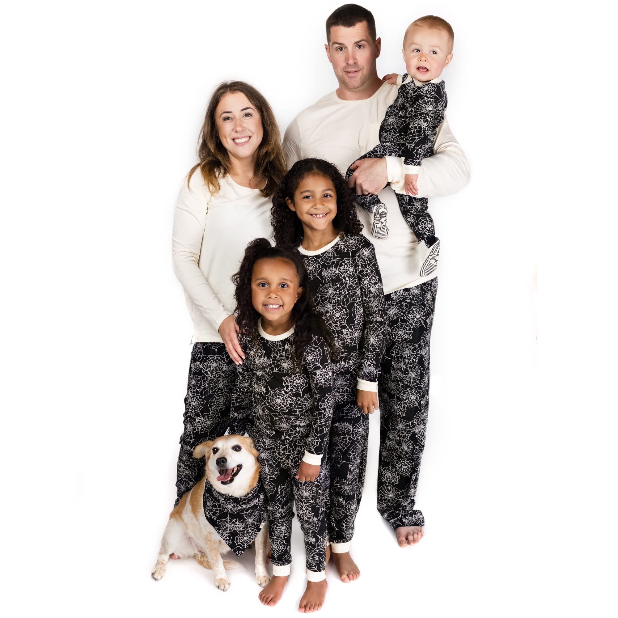 Burt's Bees Baby Baby Mens Family Jammies Matching Holiday Organic Cotton Pajamas, Spider Webs, XX-Large