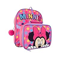 Disney Kids Backpack and Lunchbag Set Pink Minnie Mouse