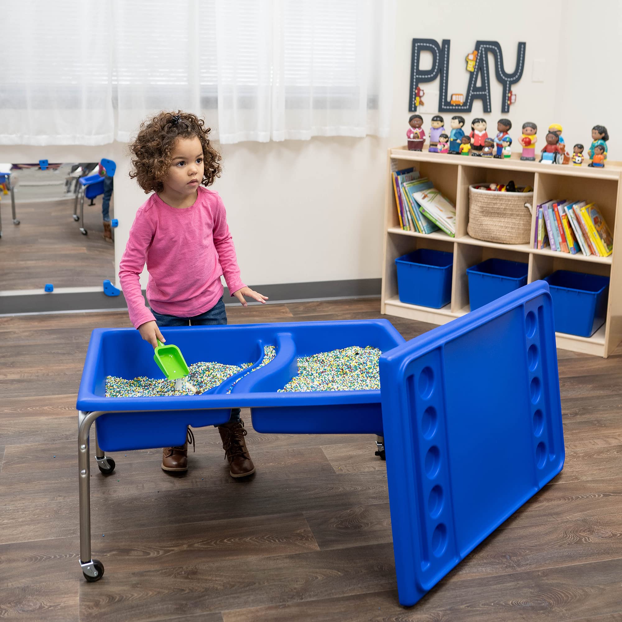 Children's Factory, 1138-18, Neptune Sensory Table & Lid, 18”H, Blue, Kids Classroom, Preschool, Playroom or Kindergarten Autism Learning Activities