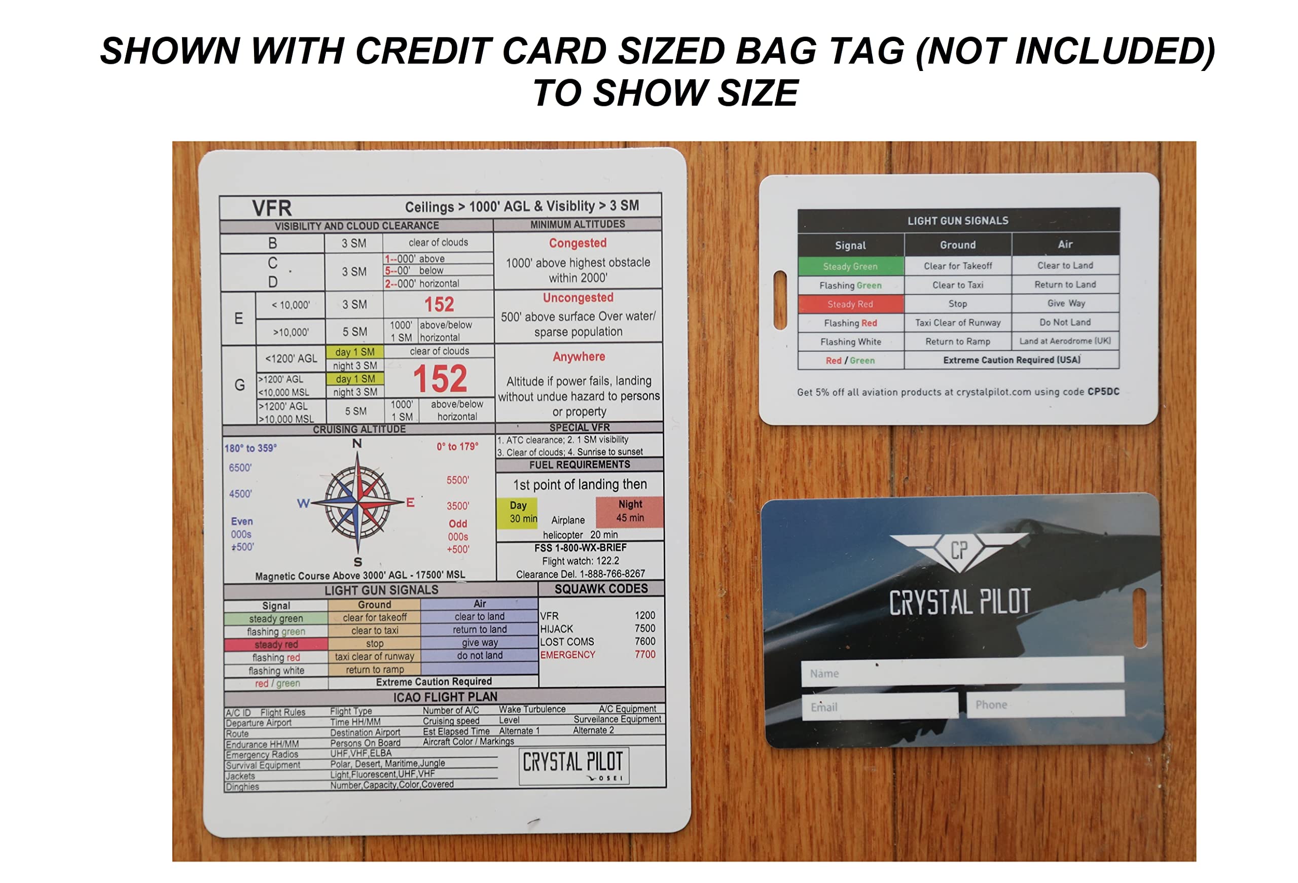Crystal Pilot VFR-IFR Placard (Pocket)