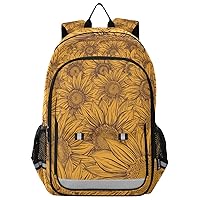 ALAZA Yellow Sunflower Field Vintage Backpack Bookbag Laptop Notebook Bag Casual Travel Trip Daypack for Women Men Fits 15.6 Laptop