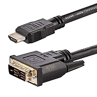 StarTech.com 6ft (1.8m) HDMI to DVI Cable, DVI-D to HDMI Display Cable (1920x1200p), 10 Pack, Black, 19 Pin HDMI to DVI-D Cable Adapter M/M, Digital Monitor Cable, DVI to HDMI Cord (HDMIDVIMM610PK)