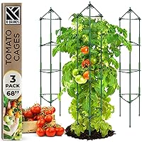 Tomato Cage - Tomatoes Plant Stakes Support Cages Trellis for Garden and Pots (3 Pack - Extra Tall Upto 68 inches)