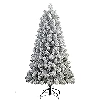 Puleo International 4.5' Flocked Virginia Pine Unlit Artificial Christmas Tree with Stand