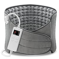 Neweast Heating Pad XL Electric Heat Pads with 4 Timer Settings 12 Inch x 48 Inch Ultra-Soft Heat Pad with Auto Off and 6 Heat Setting for Back Pain Relief and Cramps Gray