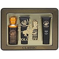 Beverly Hills Polo Club Cologne Gift Set for Men in Collectable Tin | 3.4oz Eau de Toilette, Shower Gel, Aftershave | BHPC (Classic)