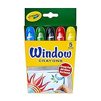 Crayola Washable Window Crayons, Glass and Window Art Supplies, Assorted Colors, 5 Count, Gift for Boys & Girls