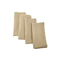 LA Linen 4-Pack Poly Blend Napkin - Soft Cloth Napkins - Washable Reusable Napkins - Stain and Wrinkle Resistance – Dinner Napkins – Wedding Napkins – Napkins for Parties - 18x18 - Khaki