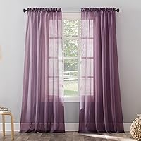No. 918 Erica Crushed Sheer Voile Rod Pocket Curtain Panel, 51