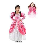Little Adventures Mermaid Ball Gown Princess Dress Up Costume (Large Age 5-7) with Matching Doll Dress - Machine Washable Child Pretend Play and Party Dress with No Glitter