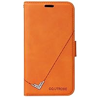 XYX Wallet Case Compatible with Huawei P30, Right Angle Pattern Pu Leather Folio Flip Case Cover with Kickstand Card Slots for Huawei P30, Orange