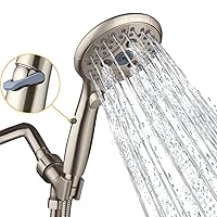 SunCleanse Shower Head, 7 Settings Hand held Shower with ON/OFF Pause Switch, Brushed Nickel High Pressure Shower Head with 71 inch Hose