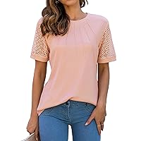 Blooming Jelly Women's Dressy Casual Blouses Business Work Tops Short Sleeve Waffle Knit Shirts 2024 Summer Outfits