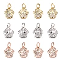 SUPERFINDINGS Brass Cubic Zirconia Pendant Jewelry Charms Real 18K Gold Plated Pendants for DIY Necklaces Making
