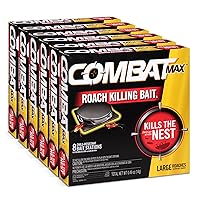 Combat Max Large Roach Killing Bait Stations, Child-resistant, 8 Count (Pack of 6)