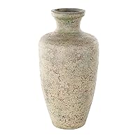 Deco 79 Ceramic Decorative Vase Antique Style Textured Centerpiece Vase with Green Accents, Flower Vase for Home Decoration 10