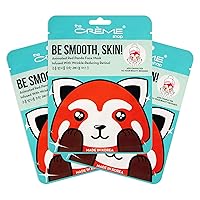 The Creme Shop Animal Sheet Mask, Korean, Hydrating, Collagen, Vitamin C, Anti-Aging - Pack of 3 - Infused with Wrinkle Reducing Retinol