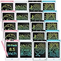 Zhehao 20 Pack LCD Writing Board for Kids, 8.5 Inches Doodle Board Reusable Board Screen Drawing Pad Erasable Painting Pads Educational Toy for 3-8 Years(Light Blue, Black, Pink, White)