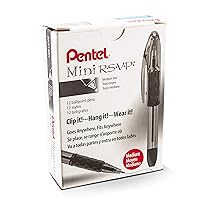 Pentel RSVP Mini Ballpoint Pen, (1.0mm) Medium Line, Sky Blue Ink, 12 pack (BK91MNS-S)