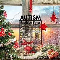 Autism Nutrition Facts Christmas Tree Hanging Ornaments Autism Awareness Decorations Acrylic Ornaments Hanging Pendant for Xmas Tree Autism Mom Gift Funny Christmas Hanging Decor 3in