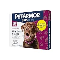 Plus Flea and Tick Prevention for Dogs, Dog Flea and Tick Treatment, 3 Doses, Waterproof Topical, Fast Acting, Large Dogs (45-88 lbs)