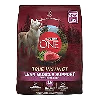 Purina ONE True Instinct Lean Muscle Support with Real Beef Natural with Added Vitamins, Minerals and Nutrients High Protein Dog Food - 27.5 lb. Bag