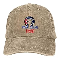 Viva-Cuba-Libre-Free-Cuba Hat Distressed Cotton Washed Baseball Cap Black Novetly Denim Hats Unisex Adjustable
