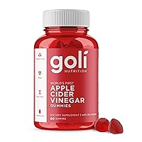 Goli® Apple Cider Vinegar Gummy Vitamins (1 Pack, 60 Count, Gelatin-Free, Gluten-Free, Vegan & Non-GMO Made with Essential Vitamins B9 & B12)