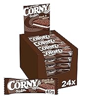 Corny Milk Dark & White Cereal Bar, Milk Sandwich with Cocoa and Milk Cream, Large Pack, 24 x 40 g