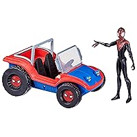 Marvel Spider-Man Spider-Mobile 6-Inch-Scale Vehicle with Miles Morales Action Figure, Toys for Kids Ages 4 and Up