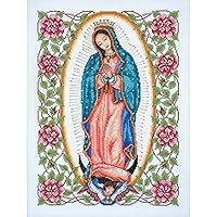 Tobin Caliente Our Lady of Guadalupe Counted Cross Stitch Kit White 17