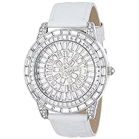 Peugeot Women's Crystal Couture Leather Bands Elegant Evening Watch