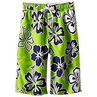 Wes and Willy Big Boys' Skull Hibiscus Swim Trunk