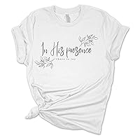 Womens Christian Tshirt in His Presence There is Joy Short Sleeve T-Shirt