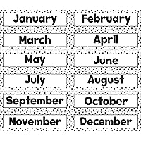 Teacher Created Resources Black Painted Dots on White Monthly Headliners (TCR7082)