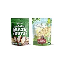 Organic Pine and Brazil Nuts Bundle- Organic Pine Nuts/Pignolias, 1 Pound and Organic Brazil Nuts, 1 Pound - Non-GMO, Kosher, Raw, Vegan