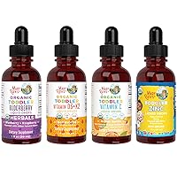 MaryRuth's Toddler Elderberry, Toddler Vitamin D3+K2, Toddler Vitamin C, and Cocomelon Toddler ZInc, 4-Pack Bundle Liquid Drops for Immune Support, Bone Health, Skin Health, and Overall Health, Vegan