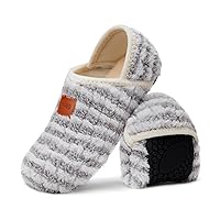 Slippers for Women Men House Socks Shoes with Non-Slip Rubber Sole Fuzzy Fluffy Lining Slip-on Indoor Outdoor Jogging Yoga Dancing Walking Lightweight Unisex