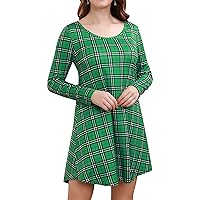 Aphratti Women's Long Sleeve Spring Dress Casual Holiday Tunic Tops to Wear with Leggings
